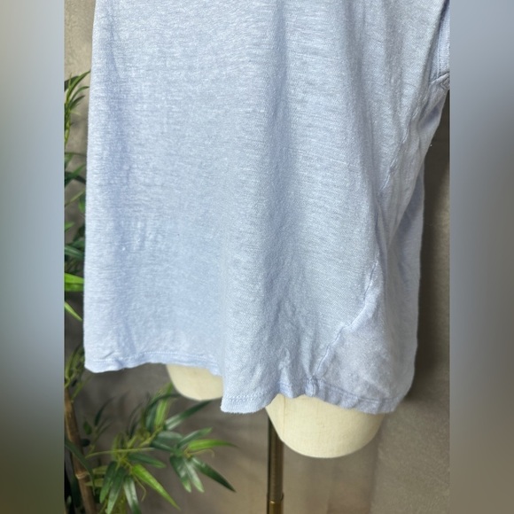 Joie Women’s 100% Linen Drop Shoulder Tee Top in Pastel Blue Sz Medium - Picture 5 of 11